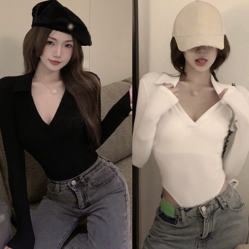 Bộ Bodysuit Một Mảnh Cổ Chữ V Màu Sắc | BigBuy360 - bigbuy360.vn