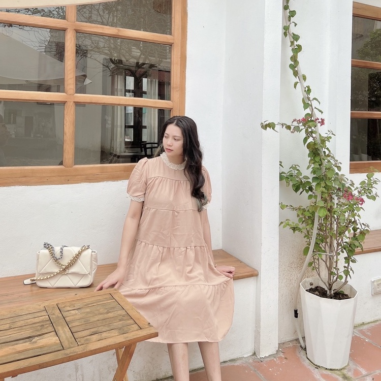 Váy bầu thời trang thiết kế M263 chất cát hàn freesize từ 45 đến 75kg