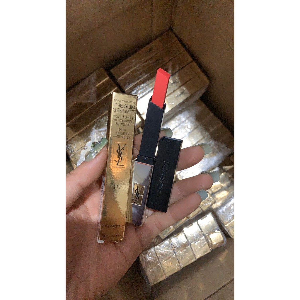 Son YSL The Slim ( YSL Rouge Pur Couture The Slim Matte) Màu 111 chính hãng | BigBuy360 - bigbuy360.vn