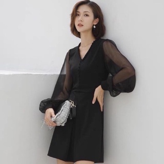 Đầm váy trắng tay voan (kèm hình thật)