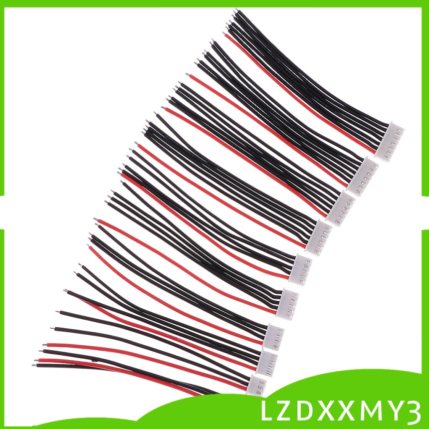 Bộ 10 Dây Cáp Sạc Cân Bằng Silicon 10cm JST XH 2-6S iMAX B6