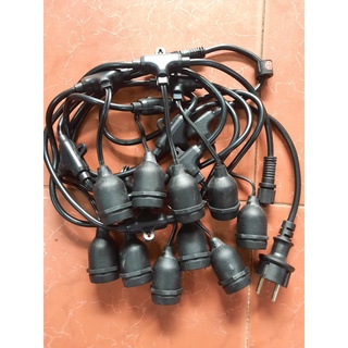 Bộ dây đui đèn trang trí chống nước ngoài trời 5m 10đui E27