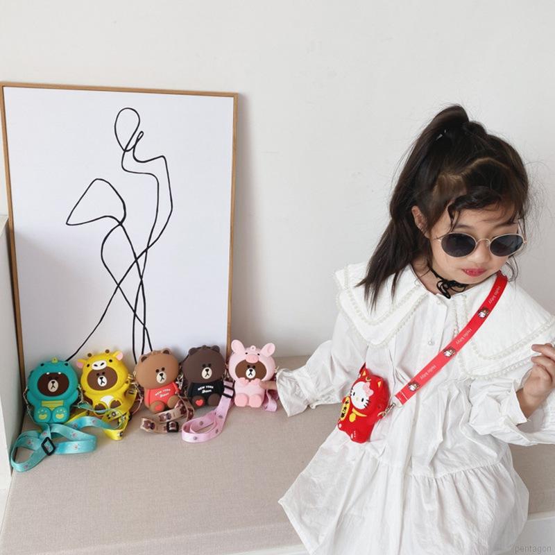 Túi đeo chéo thiết kế hình gấu dễ thương cho bé