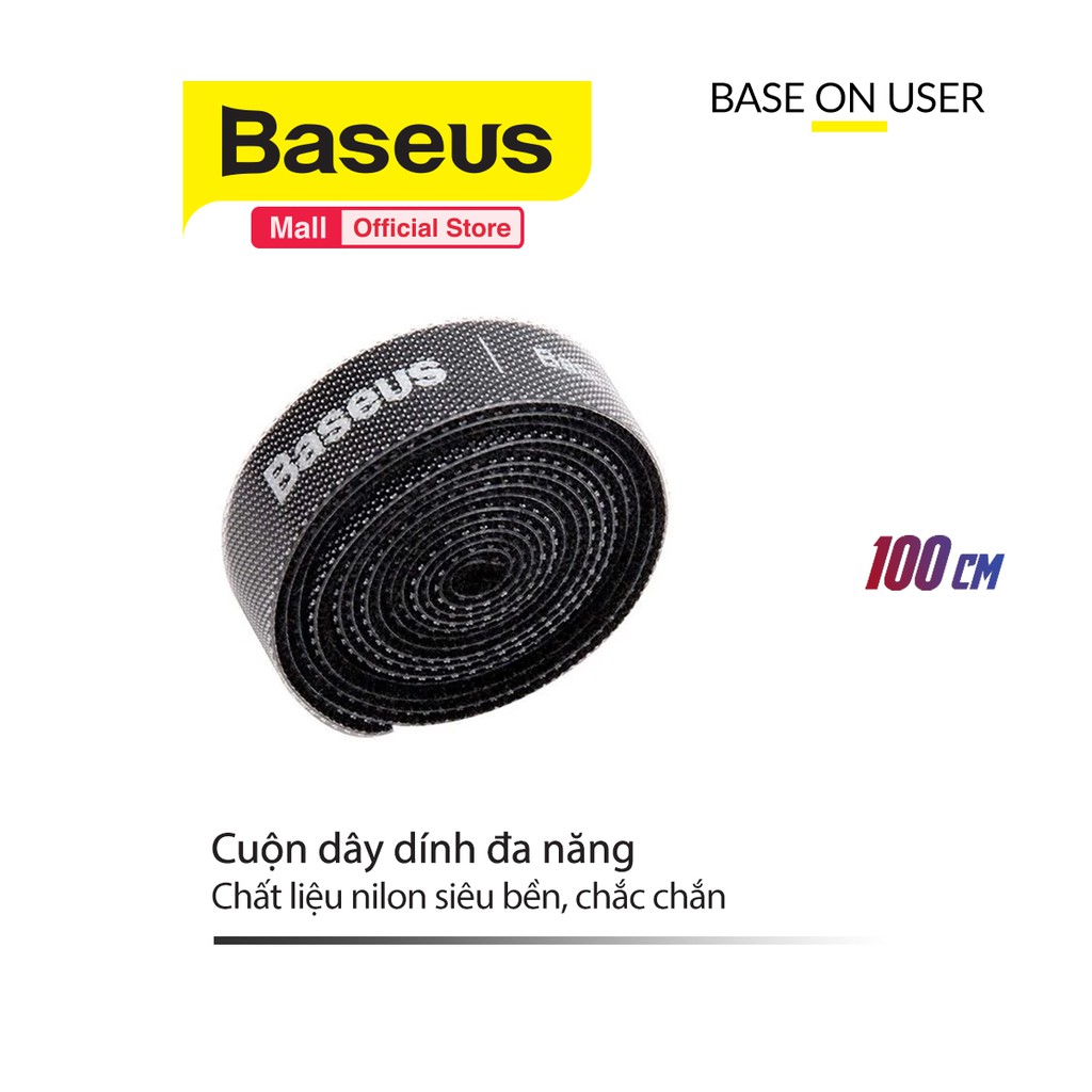 Cuộn dây dính đa năng Baseus dùng để bó cáp sạc, dây điện và dây của các thiết bị ngoại vi, làm tăng thẩm mĩ và gọn gàng
