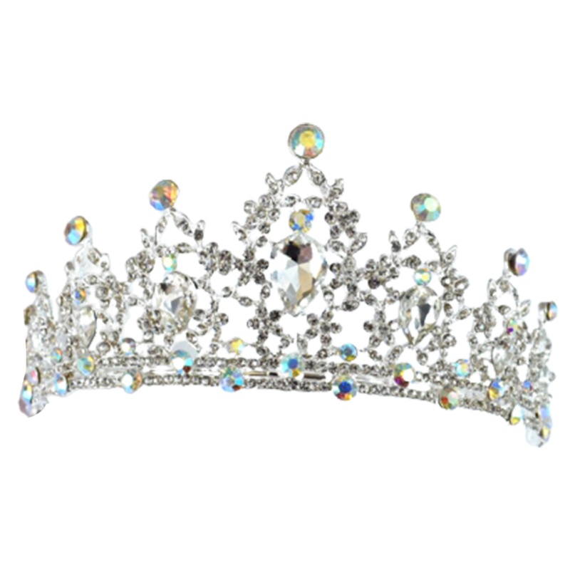 Flgo Vương Miện Cô Dâu Đính Đá Lấp Lánh Phong Cách Baroque Thanh Lịch