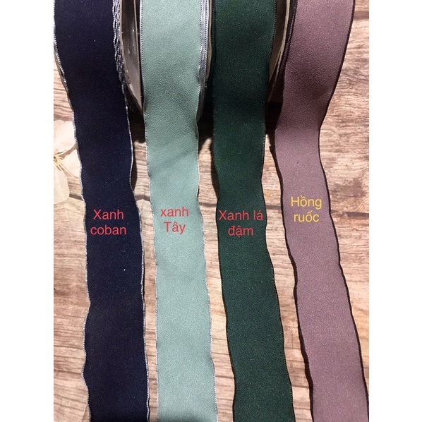 4m ruy băng lụa xốp viền rộng 38mm