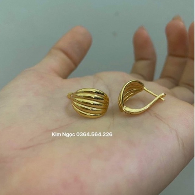 Bông tai quạt mo mạ vàng cao cấp mẫu mới sang xịn Kim Ngọc shop