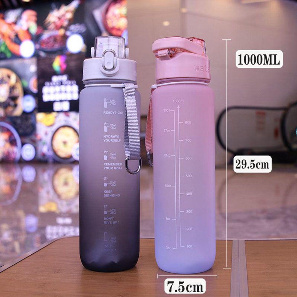 YIYU Bình Đựng Nước Bằng Nhựa Dung Tích Lớn Màu Sắc Gradient Tiện Dụng Mang Theo Du Lịch Cắm Trại