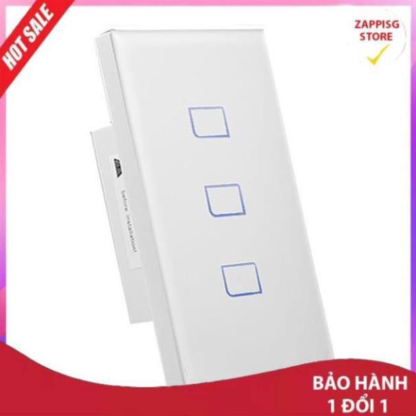 Sale Công tắc cảm ứng điều khiển từ xa Broadlink TC2 US mặt chữ nhật (3 Nút bấm)  - Bảo hành 1 đổi 1