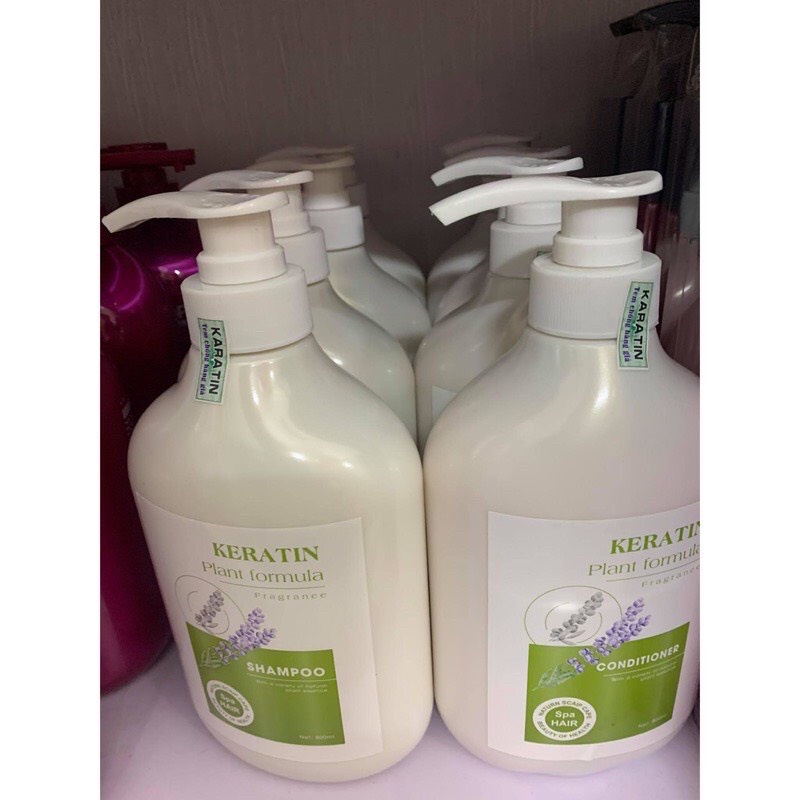 Cặp Dầu Gội Xả Keratin Hoa Oải Hương | Phục hồi Tóc Khô Xơ, Ngăn Rụng Tóc.