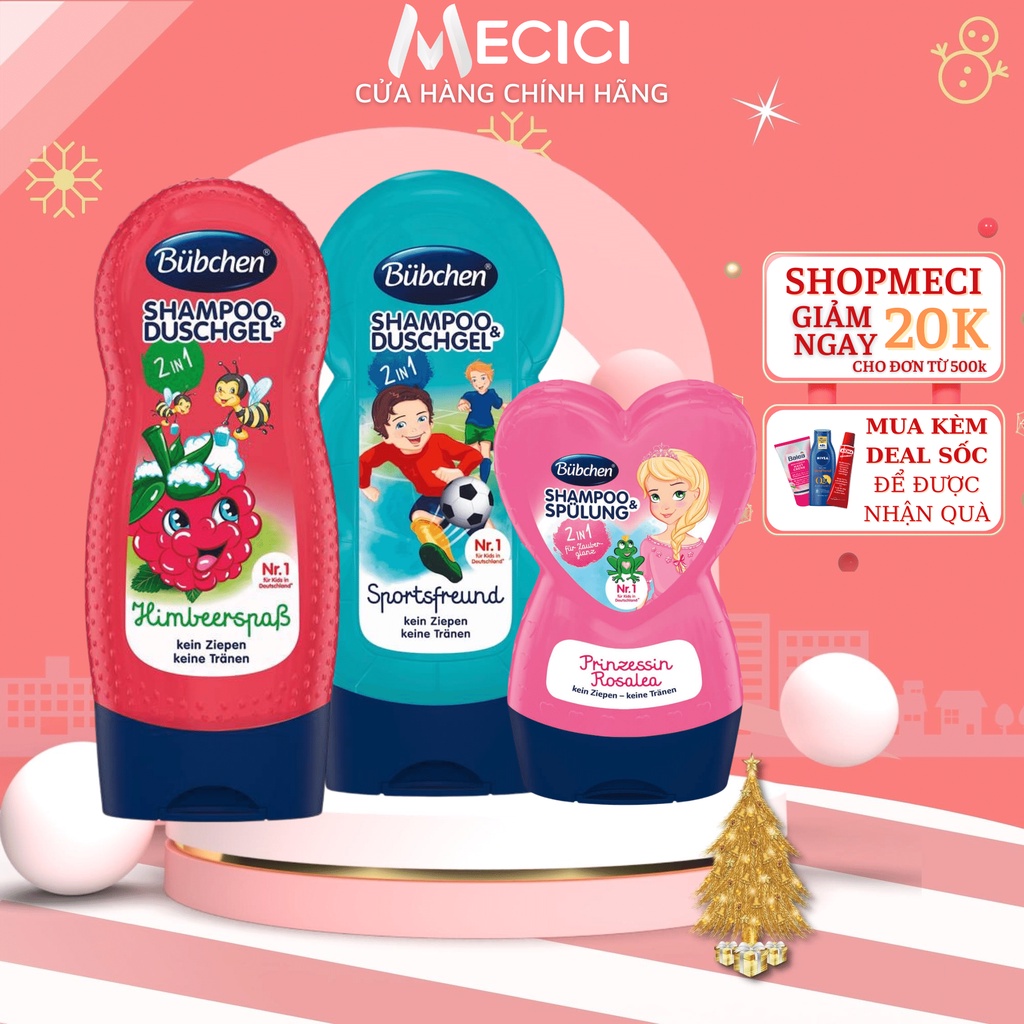 Sữa tắm và dầu gội xả trẻ em Bubchen 230ml hàng Đức chính hãng - Shop Mecici