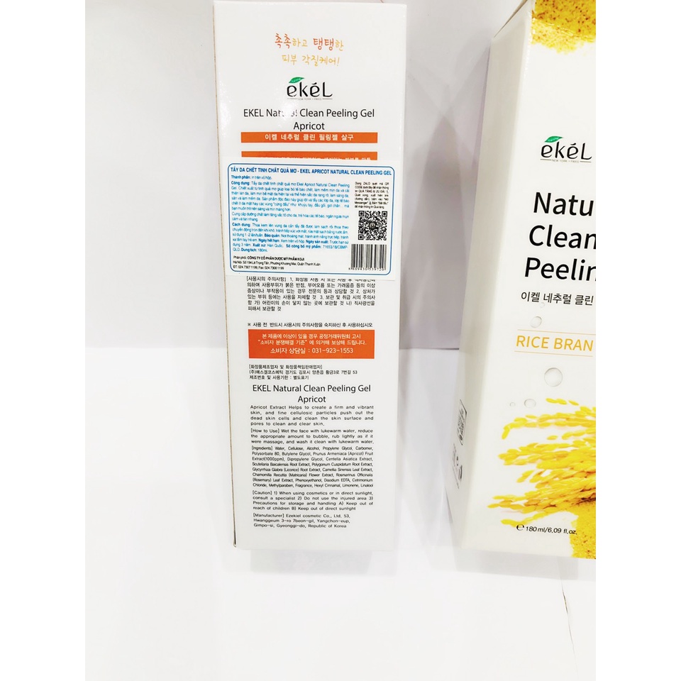 Gel tẩy tế bào chết Ekel Hàn Quốc Natural clean peeling gel - tẩy da chết vùng mặt chiết xuất tự nhiên