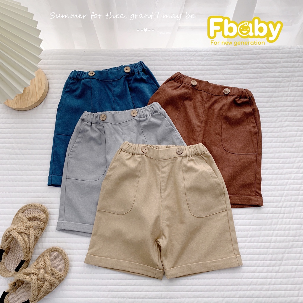 FBABY - Quần Ngố Kaki Phối Cúc Sườn Thời Trang Cho bé Trai