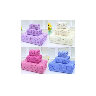 Set 3 khăn tắm, khăn mặt, khăn lau đầu cao cấp loại 1m