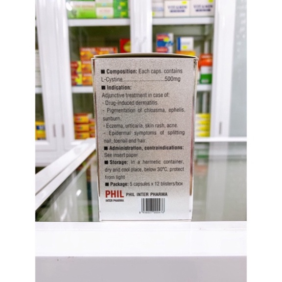 [Chính hãng] Viên uống đẹp da, tóc, móng L-CYSTINE Phils-Lin 500mg - Hộp 60 viên  Date mới