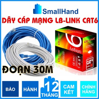 Dây cáp mạng Cat6 – Đoạn dài 30m bấm sẵn 2 đầu – Cắt từ cuộn tiêu chuẩn – Chính hãng LB-LINK