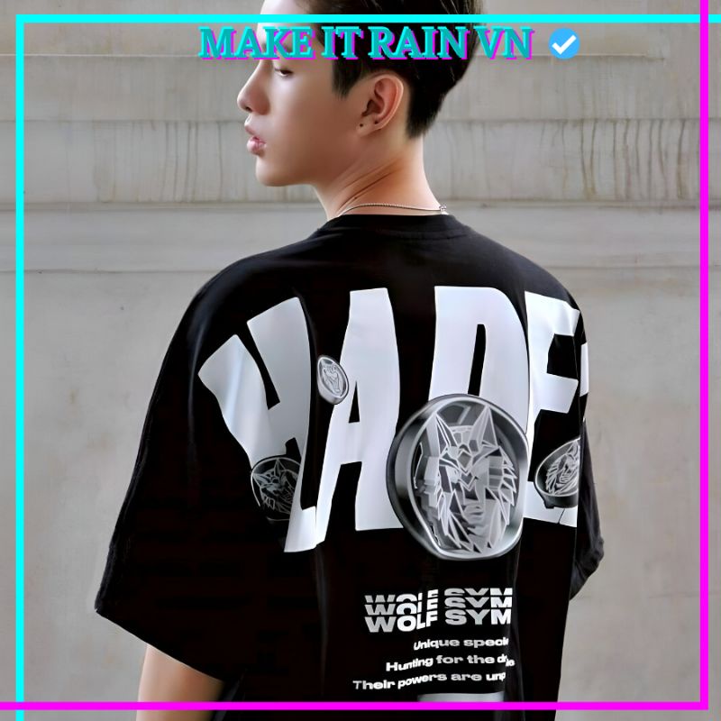 Áo Thun Tay Lỡ Unisex HADESS Make It Rain VN, Áo Phông Nam Nữ Form Rộng, có hình ảnh video thật