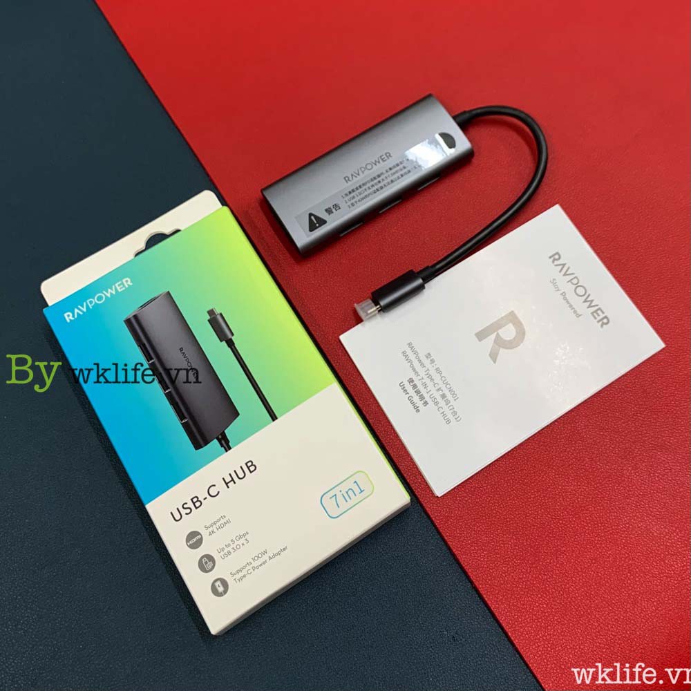 Hub Usb C RAVPower 7 in 1 Bảo Hành 12 Tháng 1 Đổi 1