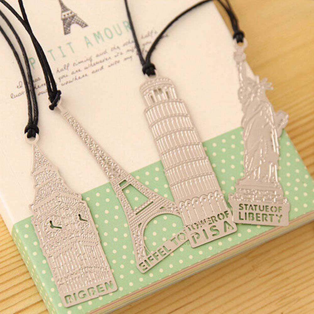Kẹp Giấy Kim Loại Đánh Dấu Trang Sách Hình Tháp Eiffel Big Ben