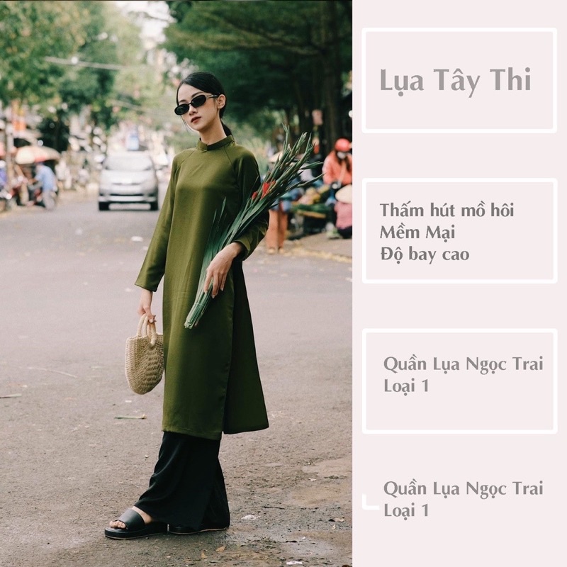 Áo Dài Cách Tân Nữ Dáng Suông Tay Dài Cổ Cao