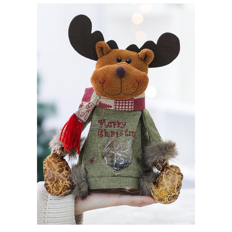 Túi vải đựng quà giáng sinh hình ông già noel/ người tuyết/ tuần lộc cho bạn gái