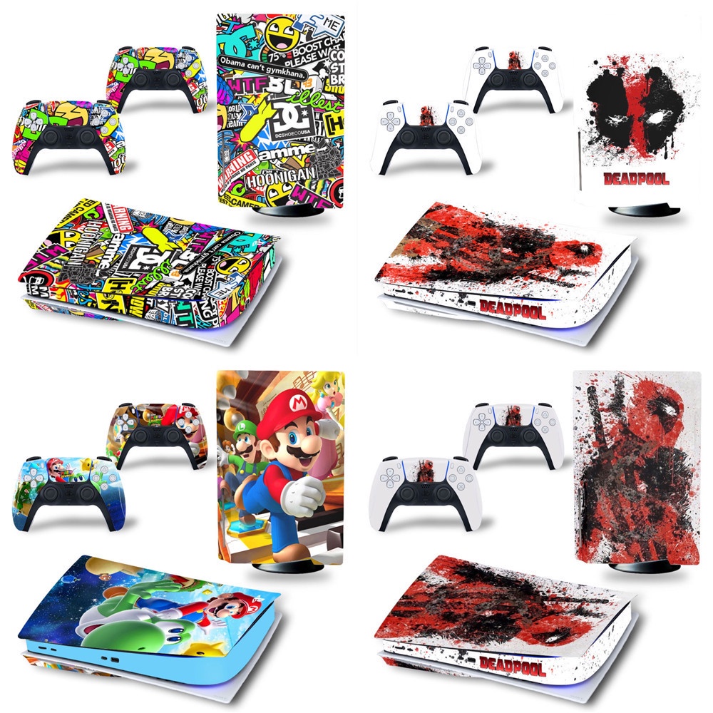 MAXZONE PS5 host Film PS5 Phim hoạt hình cá tính màu sắc ps5 sticker skin sticke rapply to Ps5 disk 