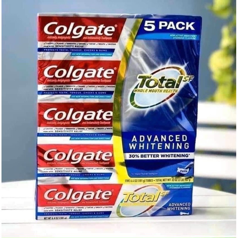 Kem Đánh Răng Colgate Total SF Advanced Whitening Của Mỹ 181g