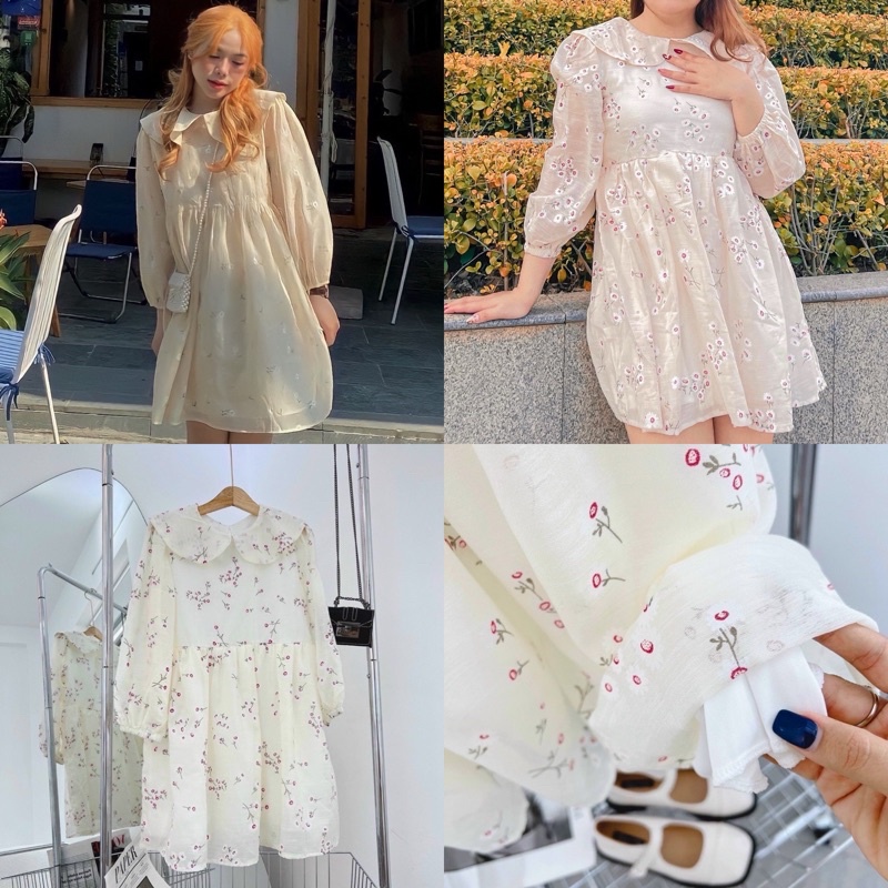 ĐẦM BABYDOLL CỔ SEN