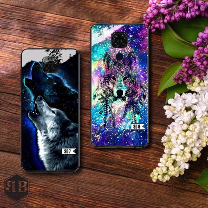 Ốp lưng kính cường lực Xiaomi Redmi Note 9 Vân Tay các mẫu sói đẹp ,ngầu