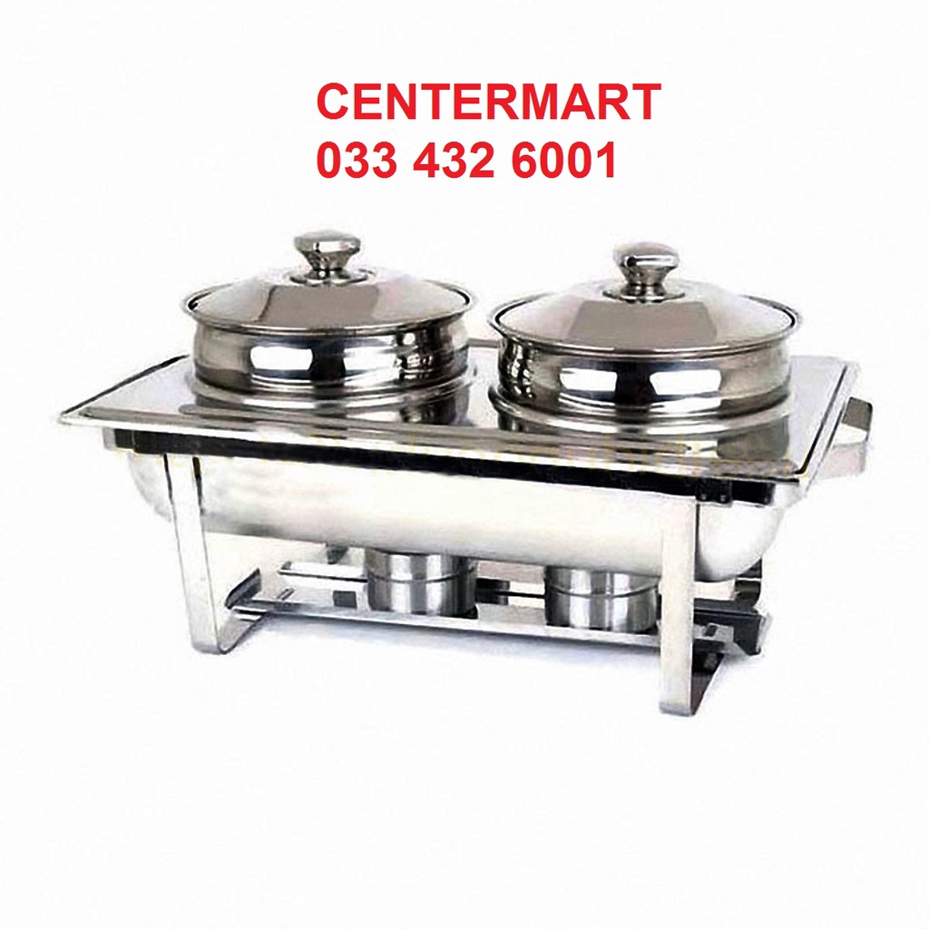 Nồi hâm cháo súp tiệc buffet chữ nhật 2 nồi