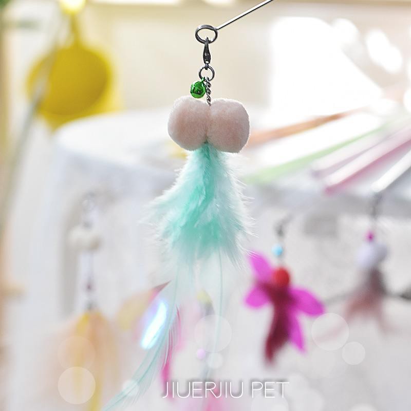 Taiwan Amy Carol Funny Cat Stick Feather Bell Clicker Bướm nhỏ Chuồn Côn trùng Đồ chơi cho mèo