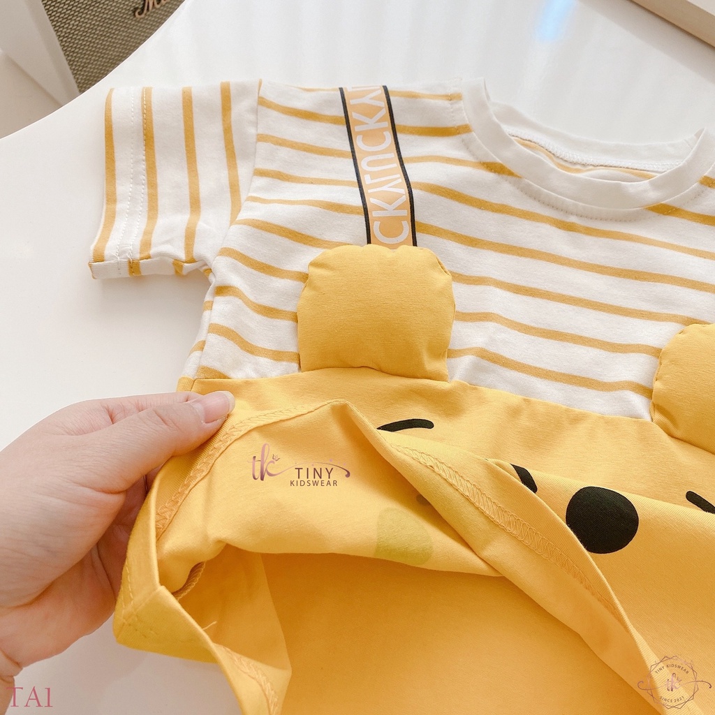 Áo phông hoạt hình ngắn tay cổ tròn chất cotton cho bé trai từ 11-17kg [TA1]