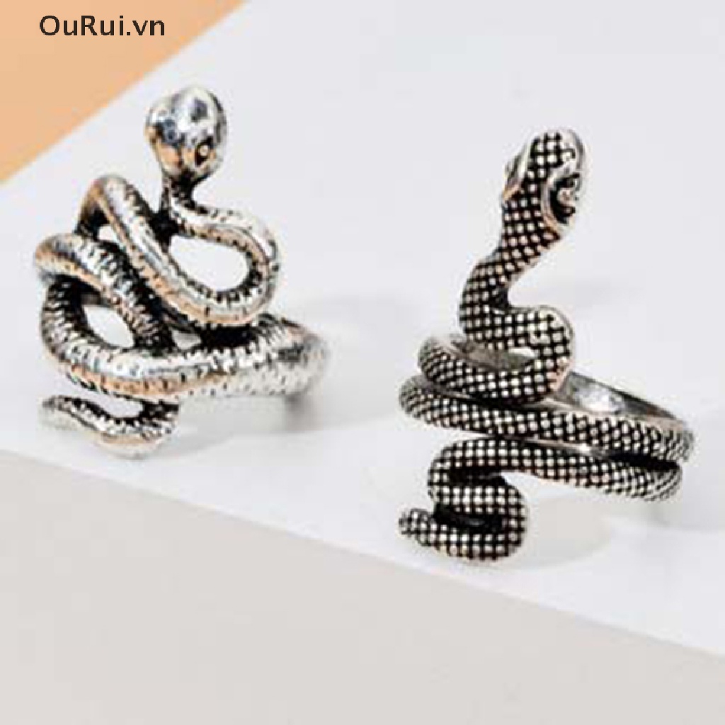 Nhẫn Hở Hình Rắn Bằng Bạc Phong Cách Cổ Điển 21 Kiểu Tùy Chỉnh Cho Nam Và Nữ