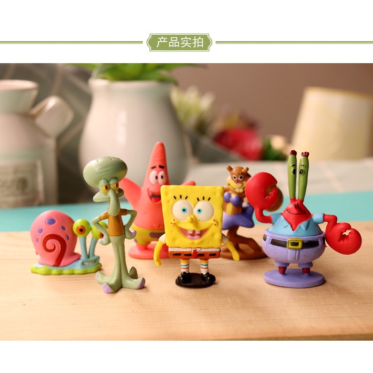 Set 6 Mô Hình Nhân Vật Phim Hoạt Hình Spongebob Dễ Thương