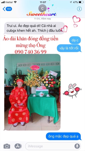 Áo Dài Mừng Thọ Ông Bà Gấm Thọ Thượng Hải