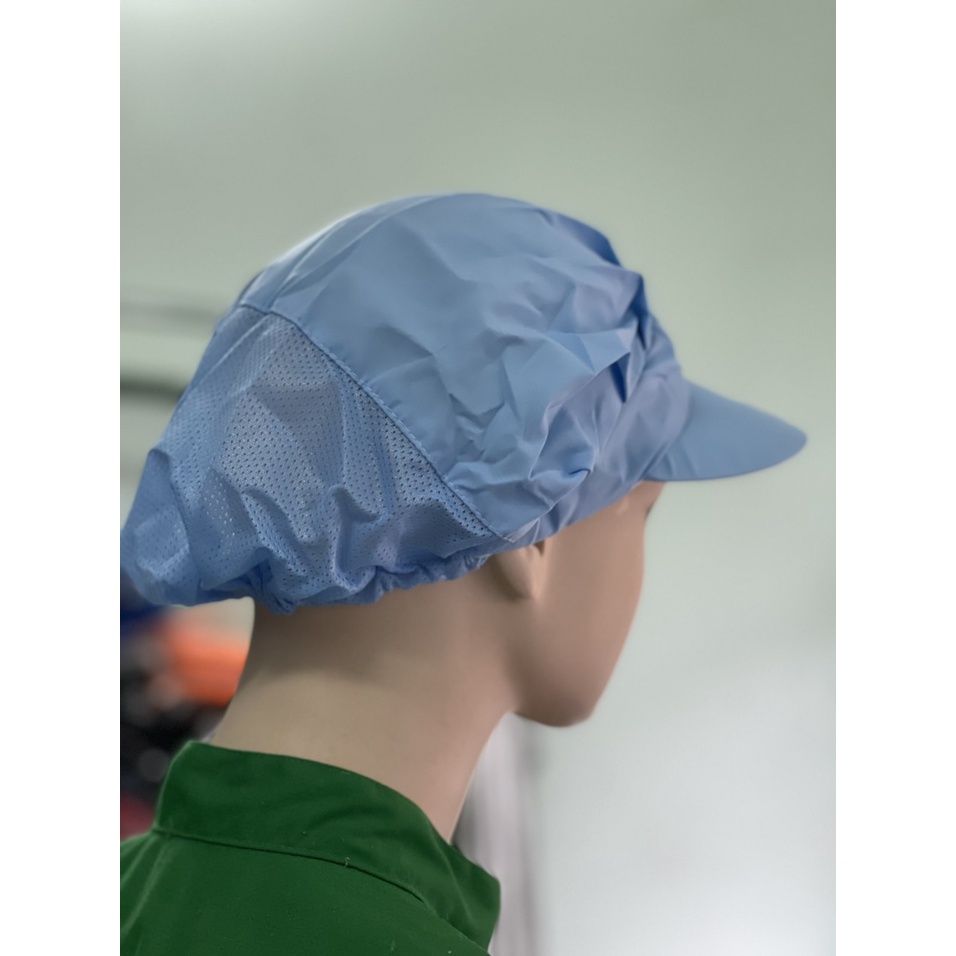 Nón Kết Silk Màu Xanh Biển Chuyên Dùng Lao Động _ Hình Chụp Thật