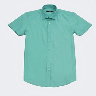 Áo sơ mi nam ngắn tay TQQ màu xanh ngọc nhạt M002CSC chất Cotton chống nhăn