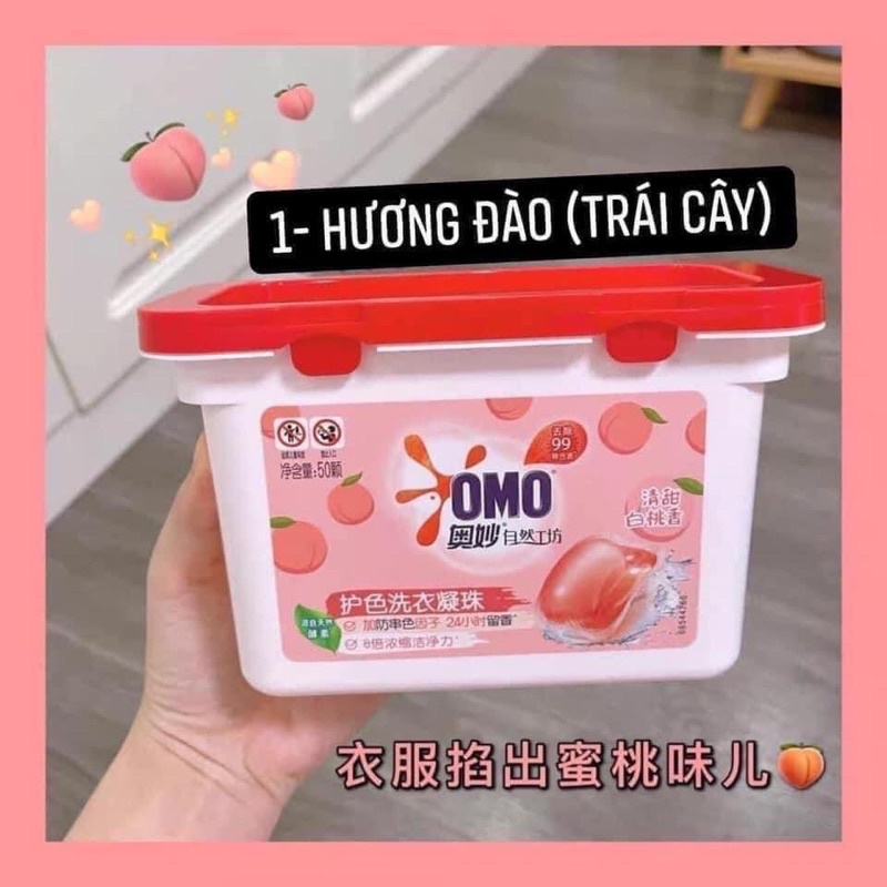 𝑭𝑹𝑬𝑬𝑺𝑯𝑰𝑷 - Nước giặt  VIÊN GIẶT OMO - 50 viên lưu hương, kháng khuẩn