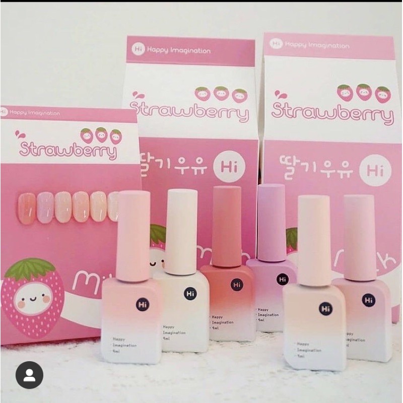 ♻️Freeship - Chính hãng♻️Bộ sản phẩm sơn thạch cao cấp Hàn Quốc Hi gel collection strawberry milk ( 6 chai)