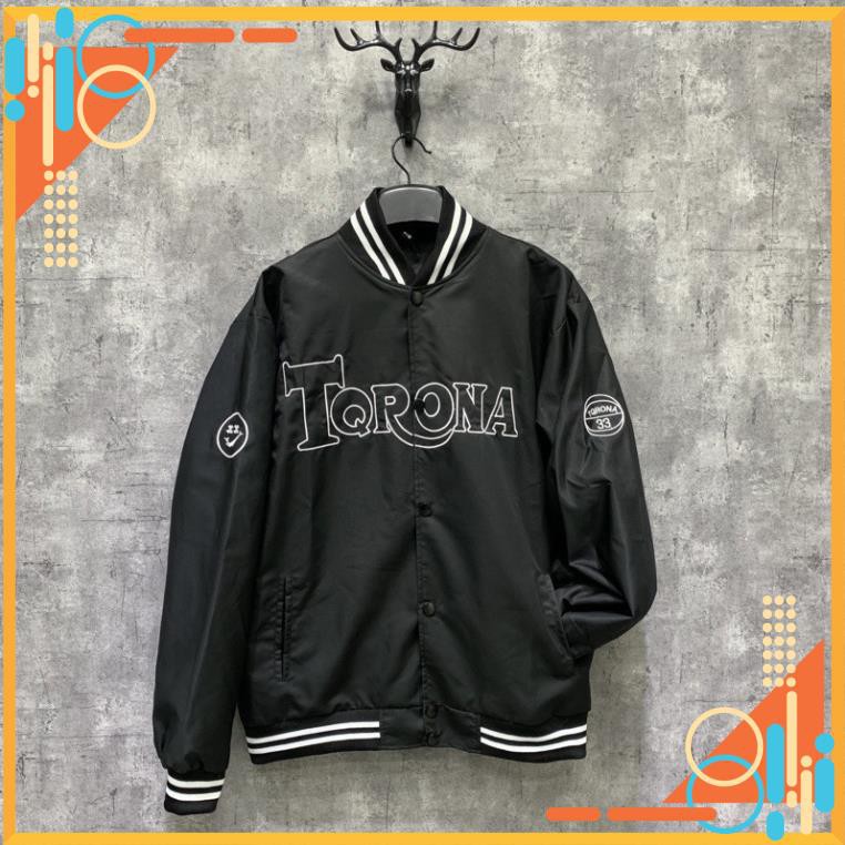 Áo Khoác dù gió BOMBER TQRONA form rộng unisex đen NAM NỮ siêu chất | BigBuy360 - bigbuy360.vn