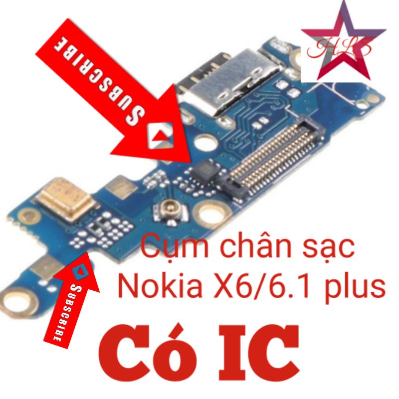 Cụm chân sạc Nokia 6.1 plus 2018 New zin Có IC sạc sóng