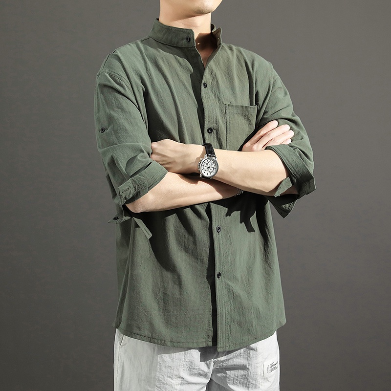 Áo Sơ Mi Nam Tay Ngắn 3/4 Thời Trang Hàn Quốc
