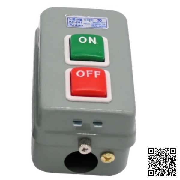 Công tắc bấm dính 3 pha KH-201 công tắc nguồn 10A, điện áp 380VAC tắt mở trực tiếp động cơ điện