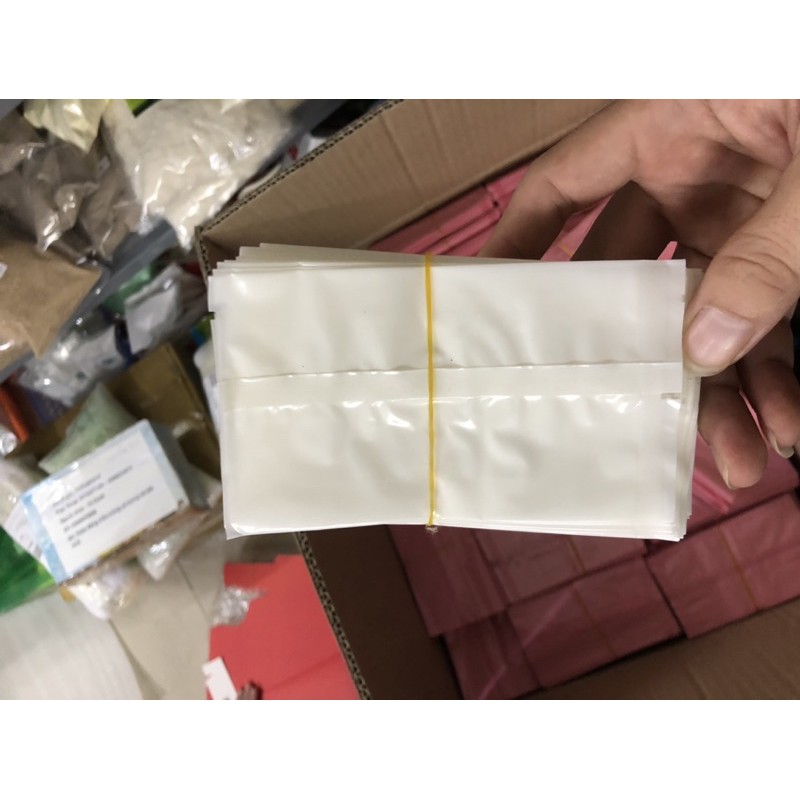 Túi Nilon trắng đựng bánh dứa, kẹo nougat kt 7x12cm (tập 50 cái)