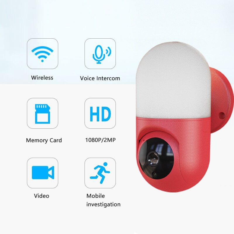 Camera IP Wifi Yoosee Snap Wall Lamp FullHD 1080P 2Mpx cực nét, đàm thoại 2 chiều, xoay 355 độ (Trắng)