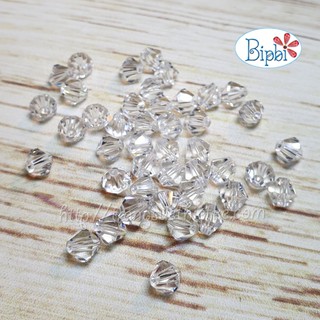 20 viên pha lê Tiệp 6mm màu trắng trong