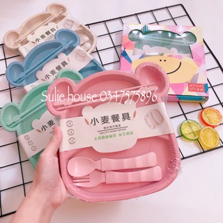 Khay ăn dặm lúa mạch hình bò sữa