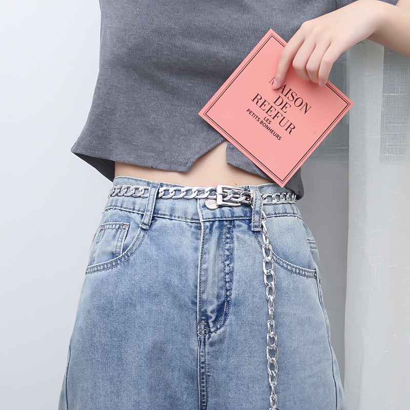 Dây Nịt Bằng Kim Loại Phong Cách Hip hop Đơn Giản Dành Cho Nam Và Nữ