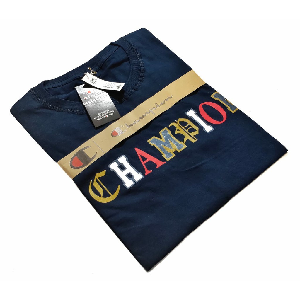 Áo thun tay ngắn in chữ Champion thời trang cho nam