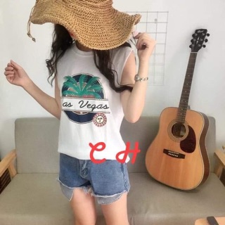 Áo tanktop in lá (C)